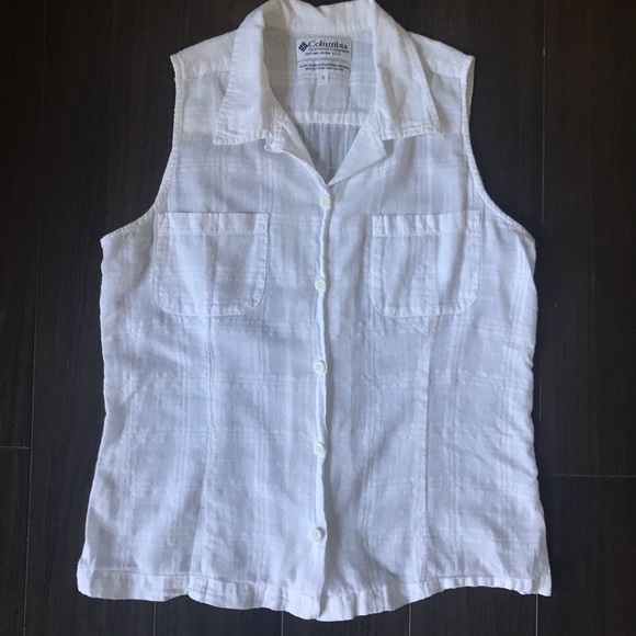 Columbia White Cotton Sleeveless Top - Picture 3 of 7